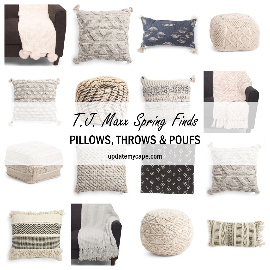 T.J. Maxx Finds Spring Pillows Throws Poufs